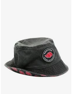 Anime Naruto Shippuden Akatsuki Shinobi Organization Logo Patch Bucket Hat -BoxLunch Sales Store 15630183 av3