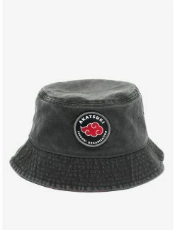 Anime Naruto Shippuden Akatsuki Shinobi Organization Logo Patch Bucket Hat