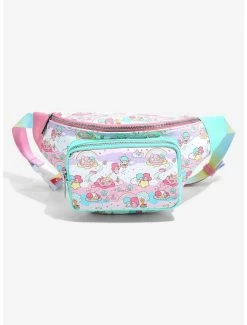 Anime Loungefly Sanrio Little Twin Stars Rainbow Allover Print Fanny Pack - BoxLunch Exclusive