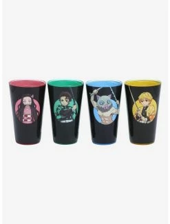 Anime Demon Slayer: Kimetsu No Yaiba Circular Character Portraits Pint Glass Set