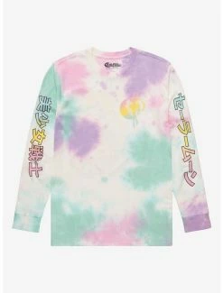 Anime Sailor Moon Katakana Tie-Dye Long Sleeve T-Shirt - BoxLunch Exclusive