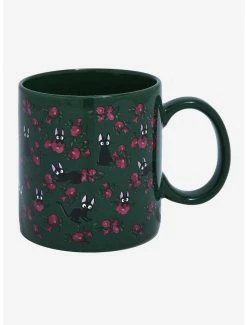 Anime Studio Ghibli Kiki's Delivery Service Jiji Floral Mug - BoxLunch Exclusive -BoxLunch Sales Store 16928647 av1