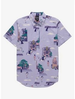 Anime Our Universe Studio Ghibli Spirited Away Scenic Bathhouse Woven Button-Up - BoxLunch Exclusive