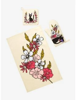 Anime Studio Ghibli Kiki’s Delivery Service Floral Jiji Kitchen Set - BoxLunch Exclusive -BoxLunch Sales Store 17191176 av1