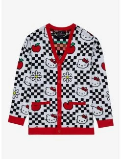 Anime Sanrio Hello Kitty With Apples Women's Plus Sized Cardigan - BoxLunch Exclusive