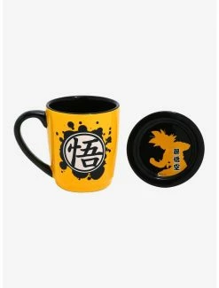 Anime Dragon Ball Z Goku Ink Blot Mug With Coaster Lid -BoxLunch Sales Store 18249863 av2