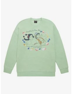 Anime Studio Ghibli Castle In The Sky Sheeta And Pazu Floral Crewneck - BoxLunch Exclusive
