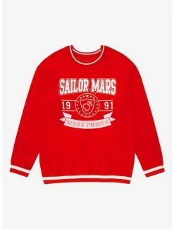 Anime Pretty Guardian Sailor Moon Sailor Mars Varsity Crewneck- BoxLunch Exclusive