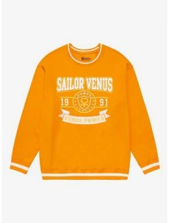 Anime Pretty Guardian Sailor Moon Sailor Venus Varsity Crewneck - BoxLunch Exclusive