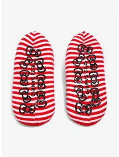 Anime Sanrio Hello Kitty Striped Fleece Slipper Socks - BoxLunch Exclusive -BoxLunch Sales Store 18809345 av2