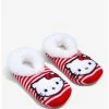 Anime Sanrio Hello Kitty Striped Fleece Slipper Socks - BoxLunch Exclusive -BoxLunch Sales Store 18809345 hi