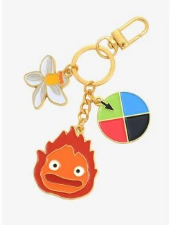 Anime Studio Ghibli Howl’s Moving Castle Calcifer Multi-Charm Keychain - BoxLunch Exclusive