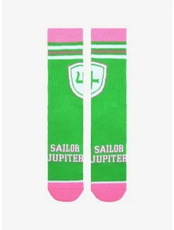 Anime Sailor Moon Sailor Jupiter Varsity Crew Socks - BoxLunch Exclusive