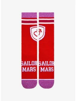 Cartoons Sailor Moon Sailor Mars Varsity Crew Socks - BoxLunch Exclusive