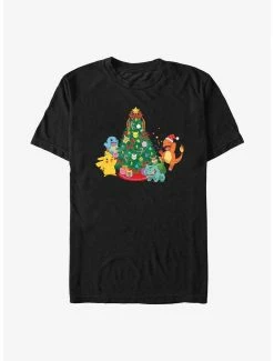 Anime Pokémon Christmas Tree Pikachu, Squirtle, Bulbasaur And Charmander T-Shirt