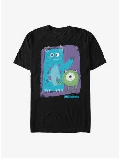 Cartoons Disney Pixar Monsters Inc. Sulley And Mike Chalk Drawing T-Shirt