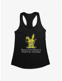 Cartoons It's Happy Bunny Compliments Only Womens Tank Top