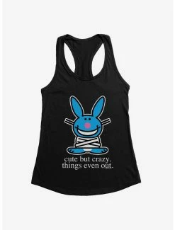 Cartoons It's Happy Bunny Cute But Crazy Womens Tank Top