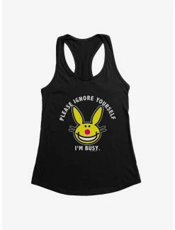 Cartoons It's Happy Bunny Ignore Yourself Womens Tank Top