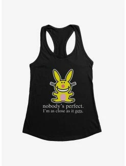 Cartoons It's Happy Bunny Nobody's Perfect Womens Tank Top