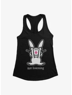 Cartoons It's Happy Bunny Not Listening Womens Tank Top