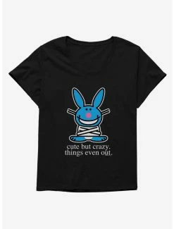 Cartoons It's Happy Bunny Cute But Crazy Womens T-Shirt Plus Size