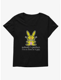 Cartoons It's Happy Bunny Nobody's Perfect Womens T-Shirt Plus Size