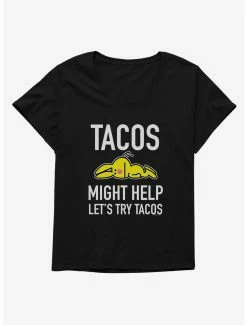Cartoons It's Happy Bunny Tacos Might Help Womens T-Shirt Plus Size
