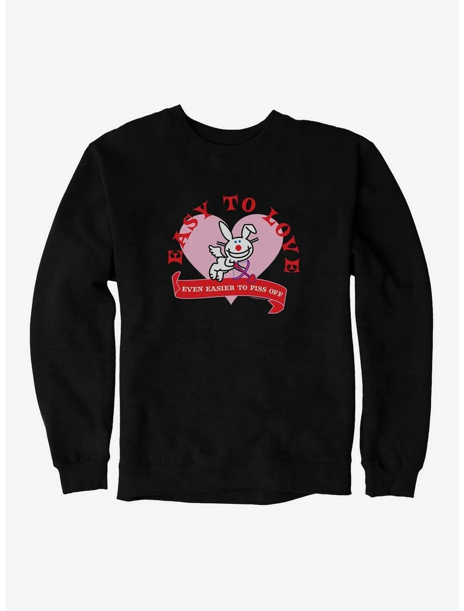 Cartoons It's Happy Bunny Easy To Love Sweatshirt 3 Cartoons It's Happy Bunny Easy To Love Sweatshirt