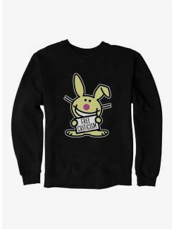 Cartoons It's Happy Bunny Free Criticism Sweatshirt