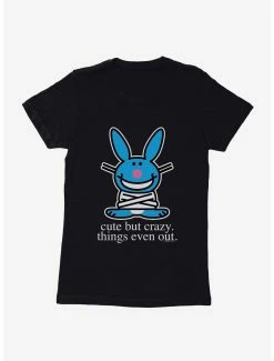 Cartoons It's Happy Bunny Cute But Crazy Womens T-Shirt